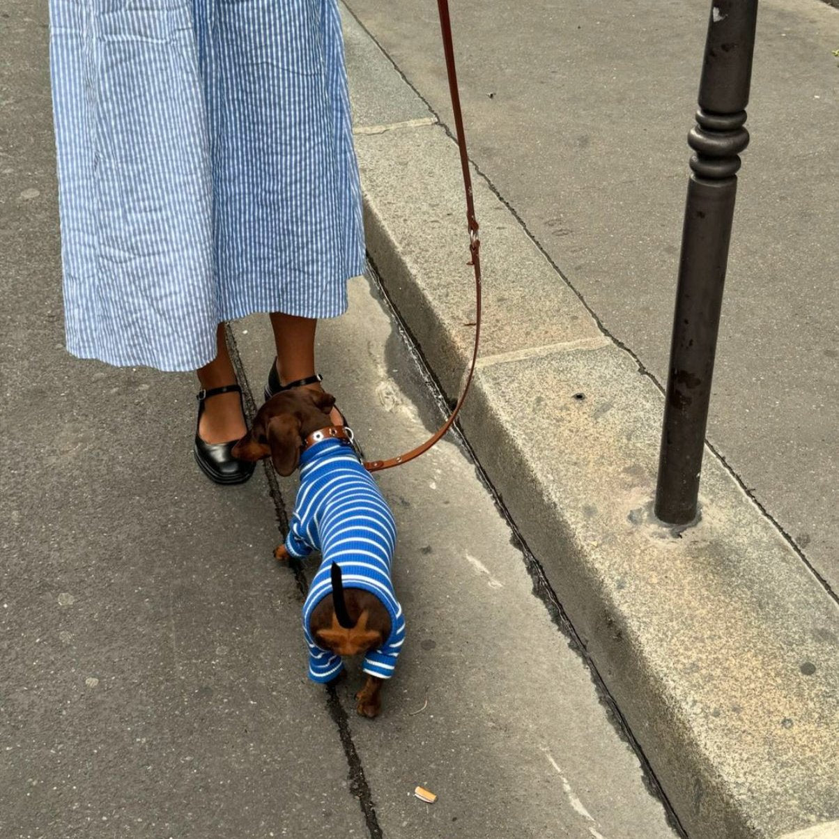 ストライプ リブ ロンパース / Striped Onesies