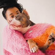 モヘアタッチニット 人間用 Pink-Orange / FUWA FUWAシリーズ アートカラーブロック