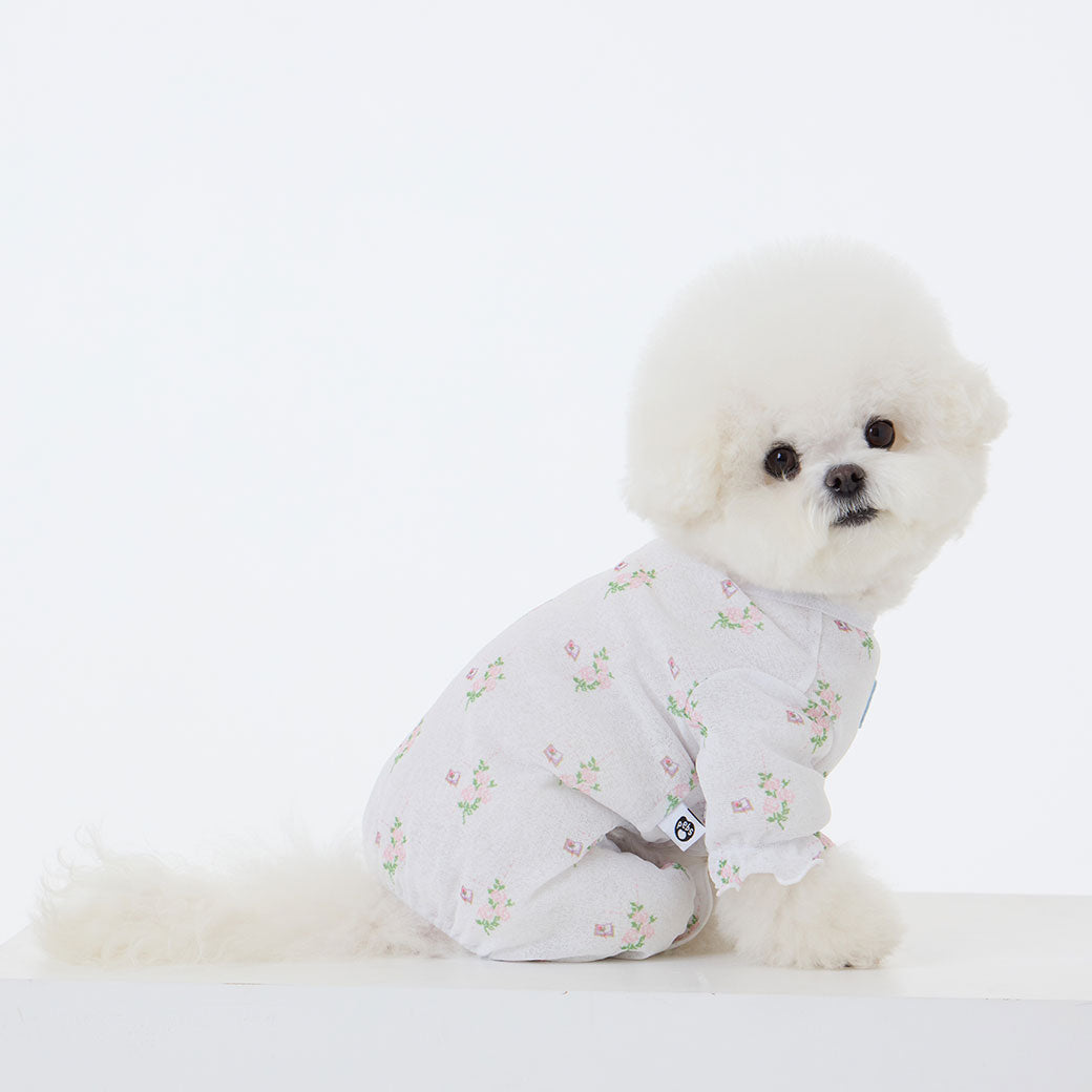 フリル フリル エアリーシールド ロンパース ホワイト / Frill-frill airy shield onesie White