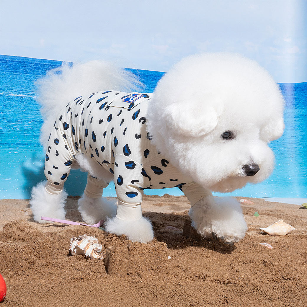 【2025新色】サマーロンパース パンサー アイボリー / Little panther cooling jumpsuit