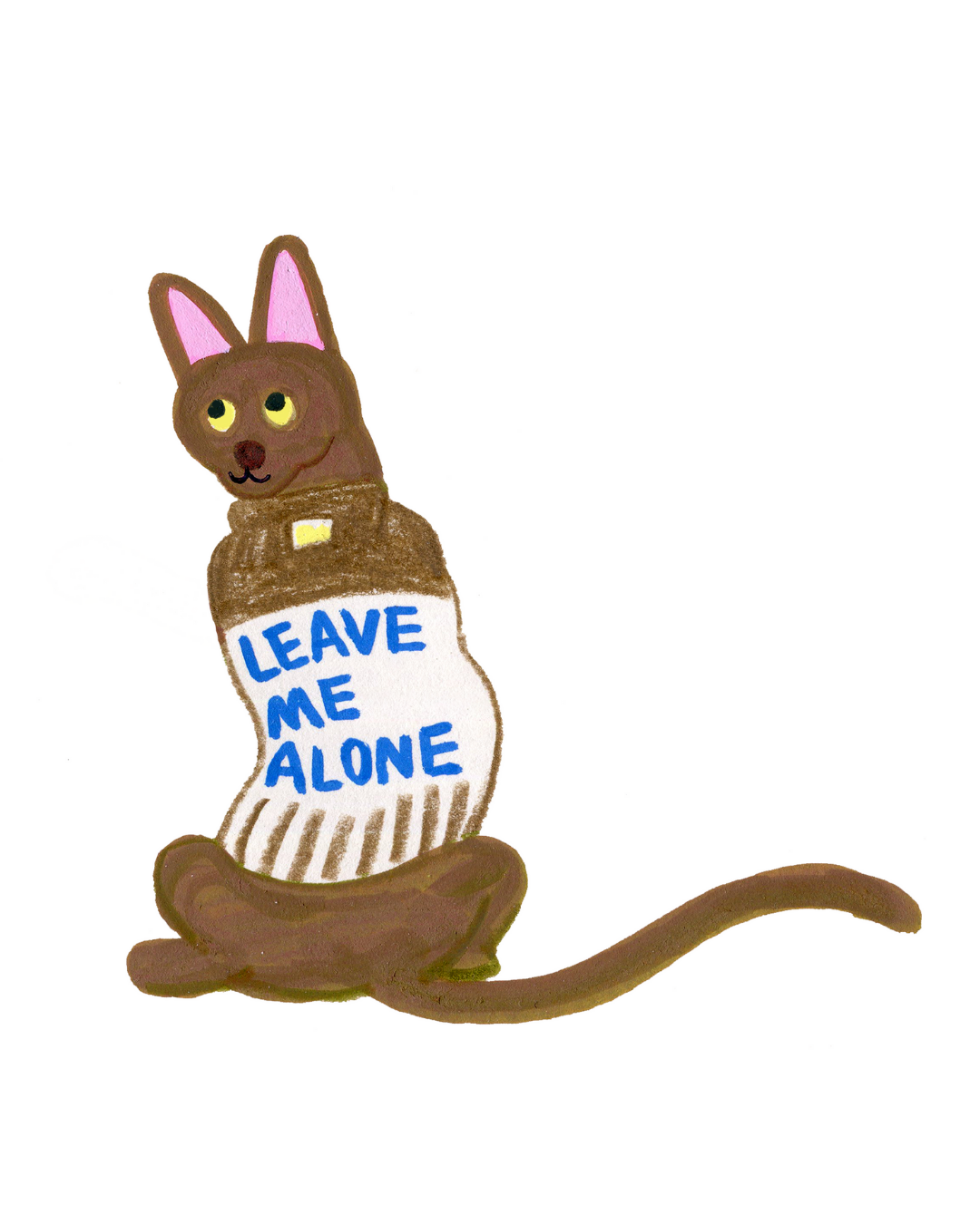 超軽量ぬくぬくペットセーター Beige Grey / ネコの哲学シリーズ アルパカウール