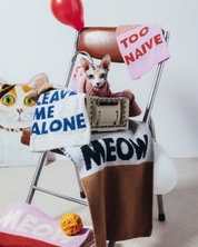 超軽量ぬくぬくペットセーター Beige Grey / ネコの哲学シリーズ アルパカウール