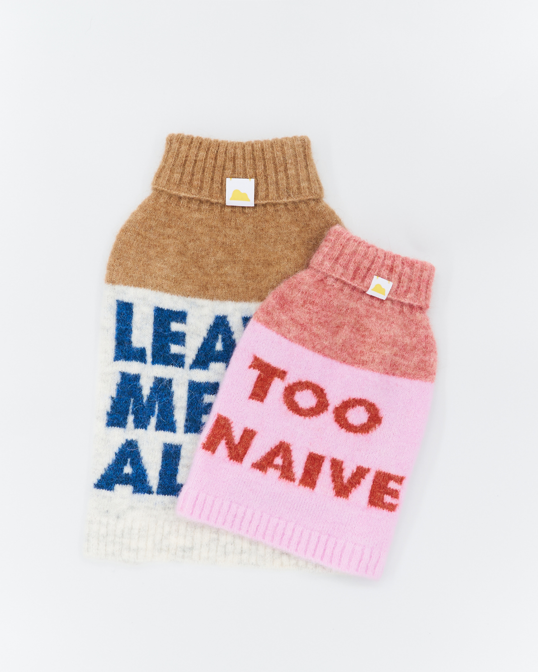 超軽量ぬくぬくペットセーター Beige Grey / ネコの哲学シリーズ アルパカウール