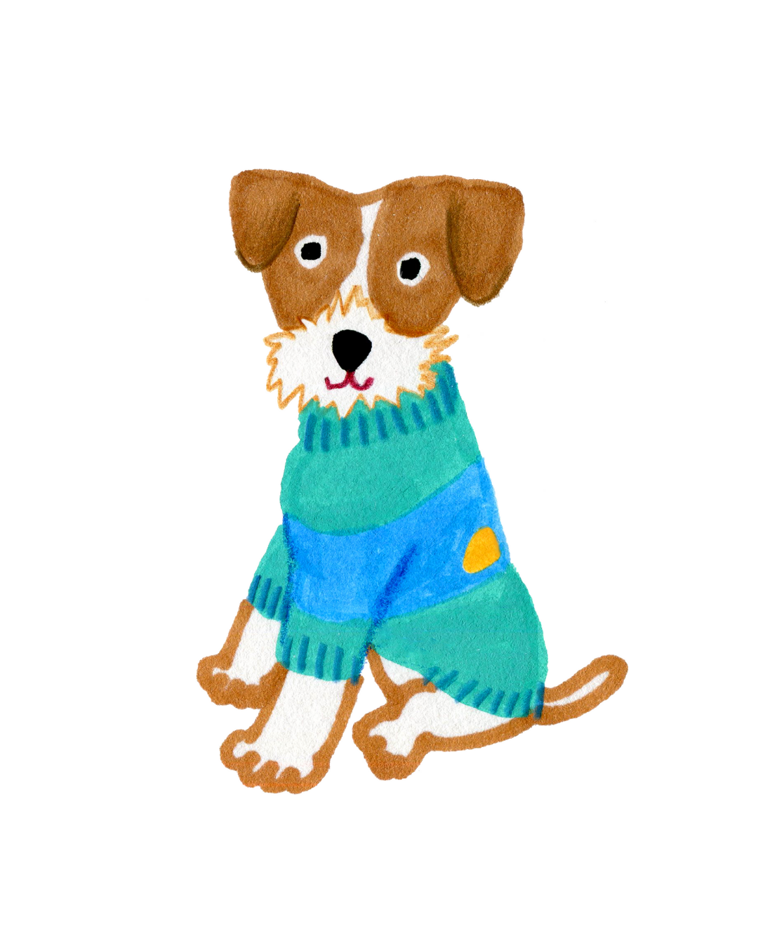 モヘアタッチニット Blue-Teal / FUWA FUWAシリーズ アートカラーブロック