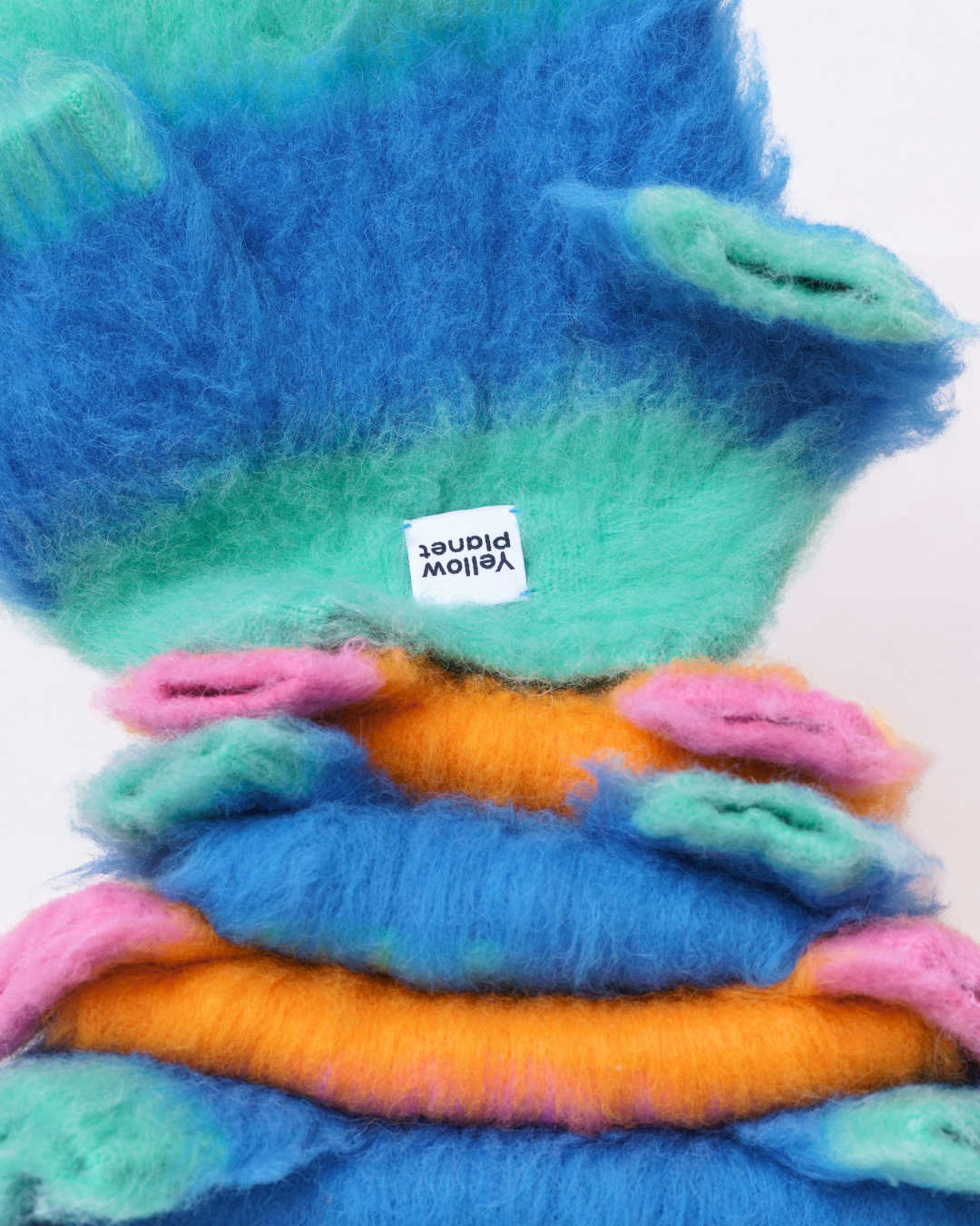 モヘアタッチニット Pink-Orange / FUWA FUWAシリーズ アートカラーブロック