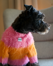 モヘアタッチニット Pink-Orange / FUWA FUWAシリーズ アートカラーブロック