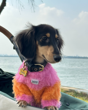 モヘアタッチニット Pink-Orange / FUWA FUWAシリーズ アートカラーブロック