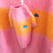 モヘアタッチニット Pink-Orange / FUWA FUWAシリーズ アートカラーブロック