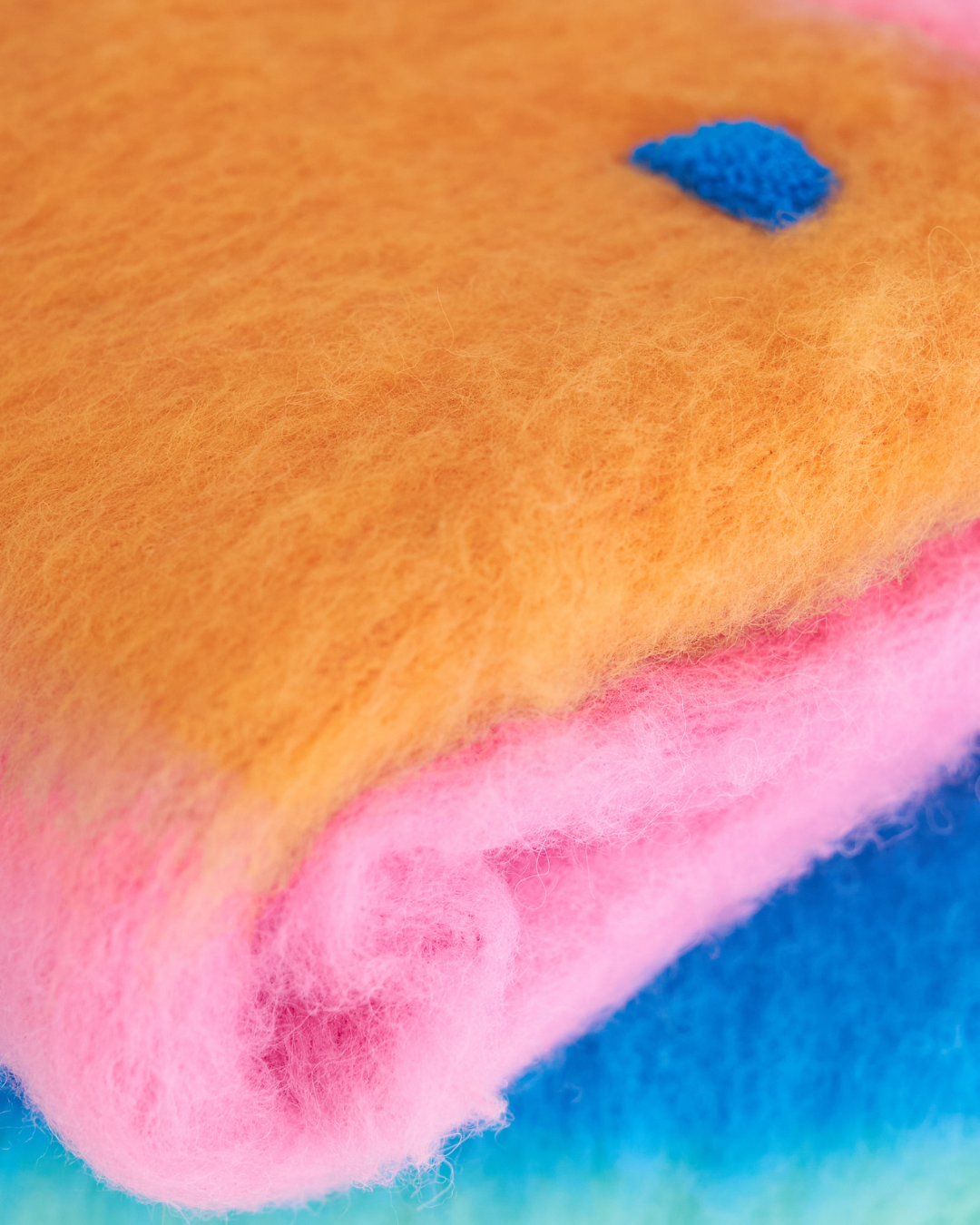 モヘアタッチニット 人間用 Pink-Orange / FUWA FUWAシリーズ アートカラーブロック