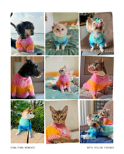 モヘアタッチニット Pink-Orange / FUWA FUWAシリーズ アートカラーブロック