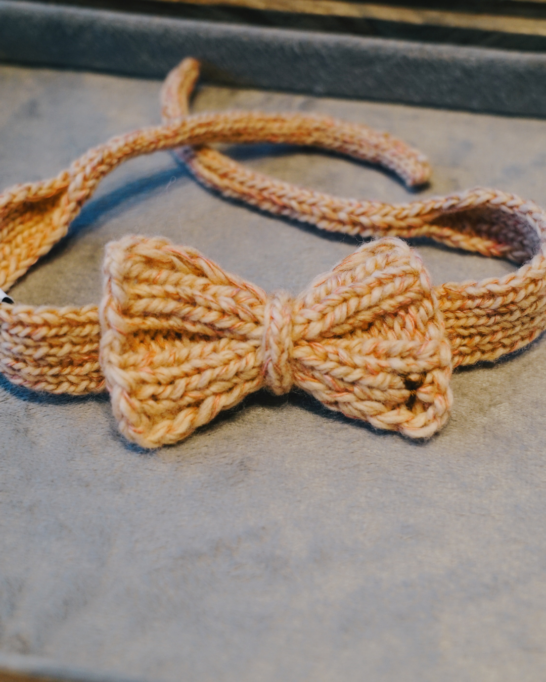ハンドメイドニット ボウタイ / Funky Gentle dogシリーズ アルパカウールブレンド